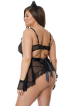 Coquette Diva Sheer Maid Set Bedroom Costume Black-Rebel Romance