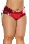 Ultra Sexy Lace Up Booty Shorts Metallic Red