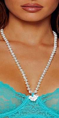 Escante Pearl Necklace Bra Set