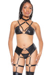 Coquette Dark Sexy Halter Bralette & Panty Bra Set Black Darque