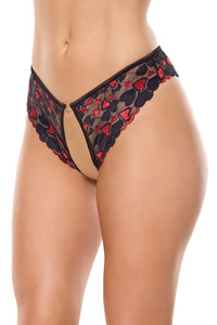 Valentine Hearts Crotchless Panty