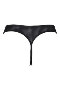 Axami Valentina Caged Thong in black, featuring delicate lace and a unique caged design.