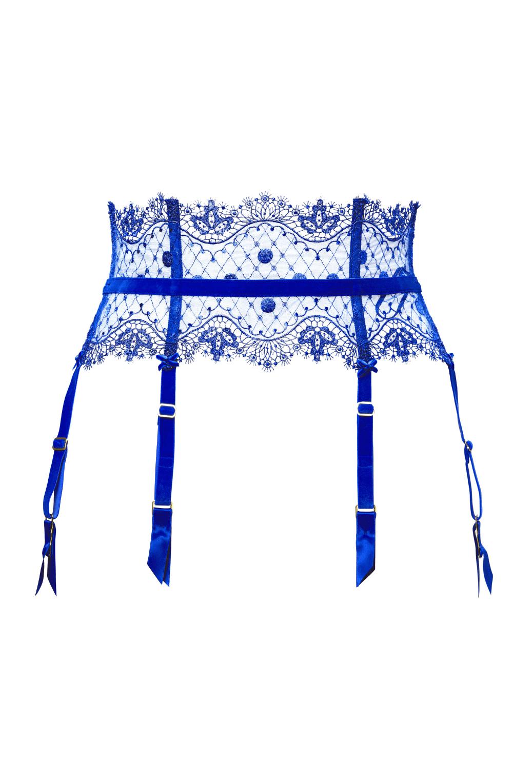 Vedette High Waisted Suspender Belt Capri Blue-Dita Von Teese-Rebel Romance