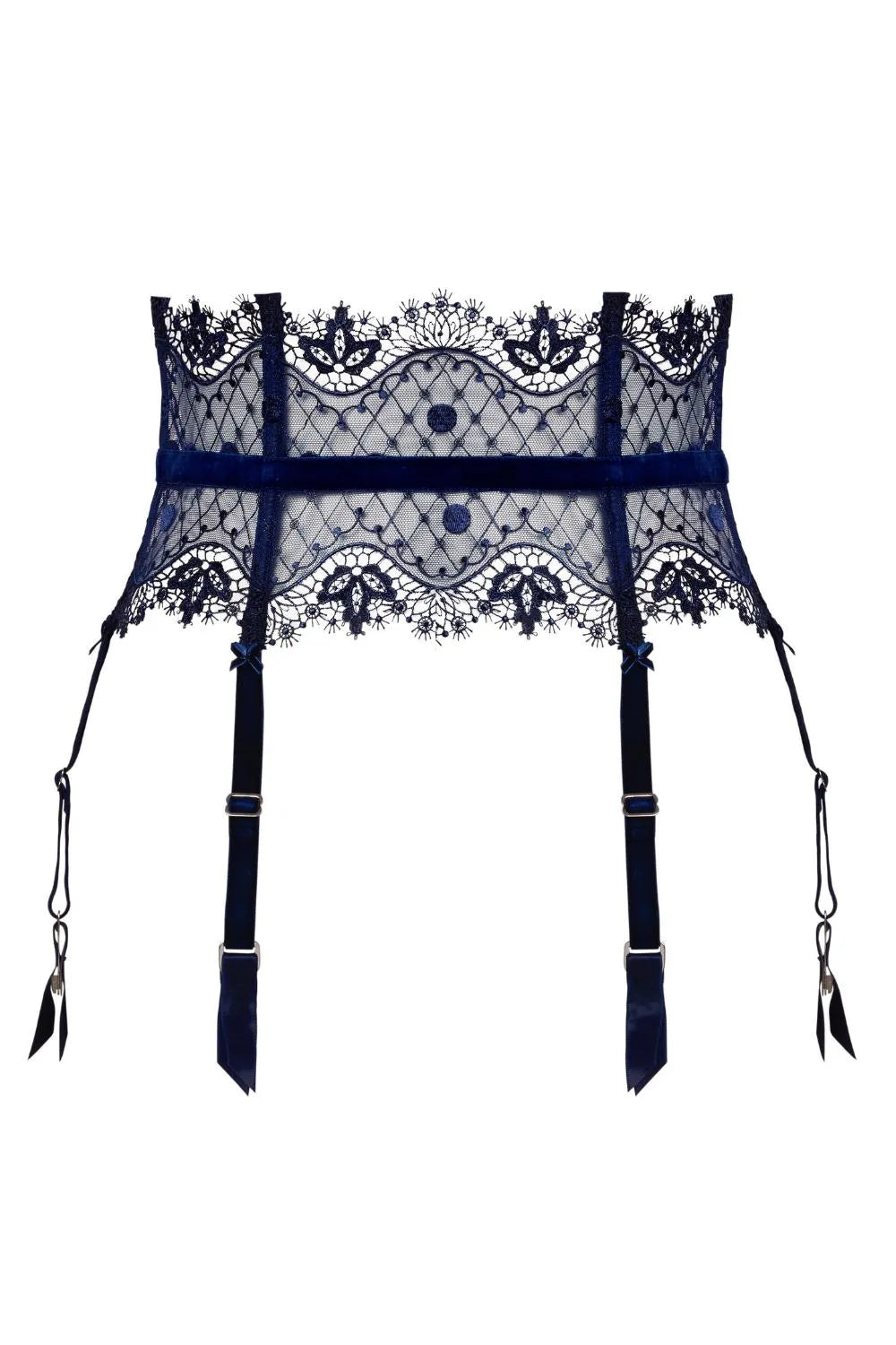 Dita Von Teese Vedette High Waisted Suspender Belt Navy