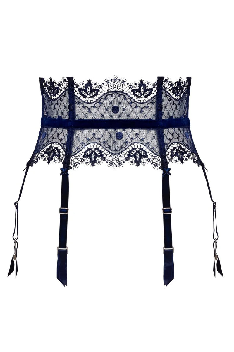 Dita Von Teese Vedette High Waisted Suspender Belt Navy