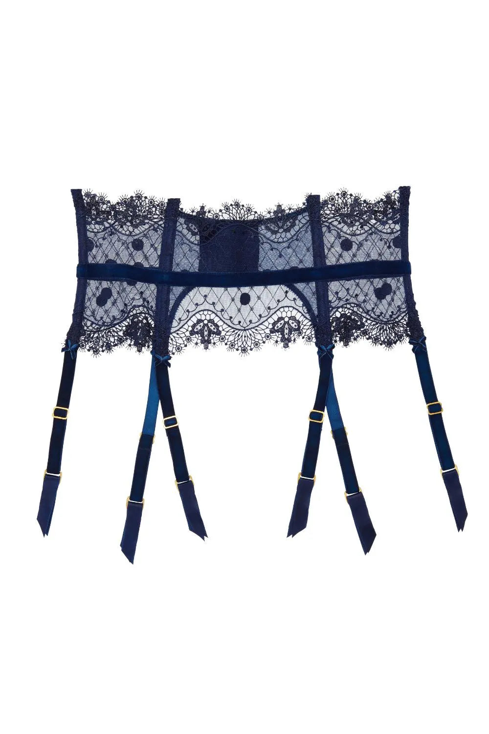 Dita Von Teese Vedette High Waisted Suspender Belt Navy