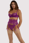 Dita Von Teese Vedette High Waisted Suspender Belt Shocking Violet