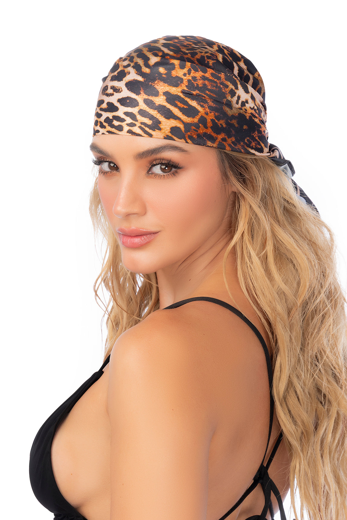 Versatile Square Scarf Worn as a Headwrap Bandana and Chic Bandeau