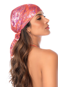 Mapale Versatile Square Scarf Worn as a Headwrap Bandana and Chic Bandeau