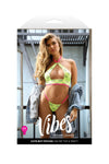 Fantasy Vibes Cute But Psycho Halter Top & Panty Set Neon