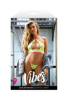 Fantasy Vibes Cute But Psycho Halter Top & Panty Set Neon