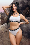 Fantasy Vibes Drippin' One-Shoulder Crop Top Bra & Cheeky Panty Set-Rebel Romance