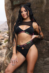 Fantasy Vibes F*ck Labels Crop Top Bra & High Waist Bottoms Set-Rebel Romance
