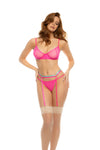 Mapale Aurelia Vibrant Colors Mesh Underwire Bra Set Hot Pink