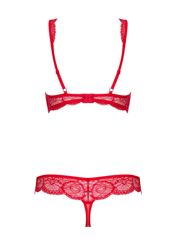 Victoria Plunge Bra Set Red-Obsessive Lingerie-Rebel Romance