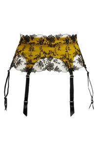 Dita Von Teese Victresse Satin Suspender Belt Chartreuse
