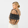 Hammitt VIP Satchel Leather Shoulder Bag Black/Gunmetal-Rebel Romance