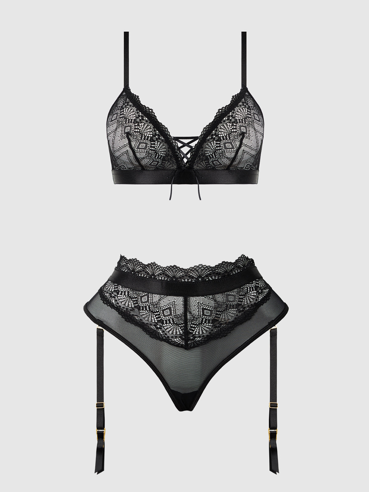 House of Desire Vivienne Timeless Lace & Micro Bralette & Thong Set