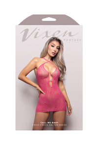 Fantasy Lingerie Vixen Call Me Baby Criss-cross Halter Dress