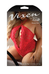 Fantasy Vixen Queen Hearts On Fire Crotchless Teddy Red-Rebel Romance