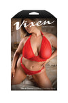 Fantasy Vixen Queen Take A Chance Bralette & Crotchless Panty Set Red