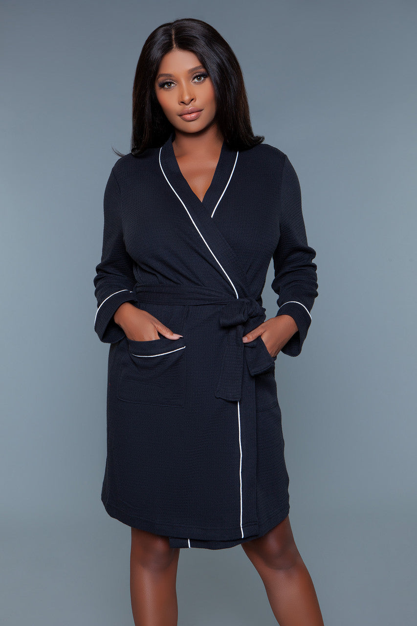 BeWicked Waffle Robe Black