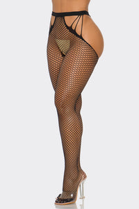 BeWicked What A Catch Nylon Tights Fishnet Crotchless