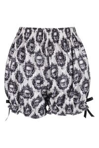 LIMITED EDITION White & Black Gothic Skull Print Bloomers
