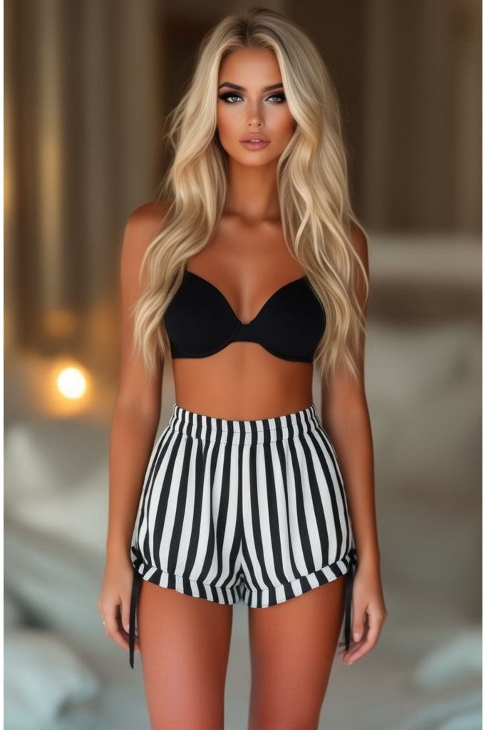 White/Black Striped Bloomers