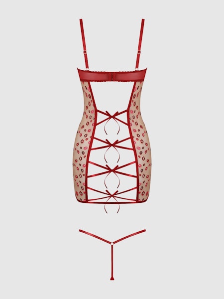 House of Desire Angelina Chemise Slip Kiss Embroidery