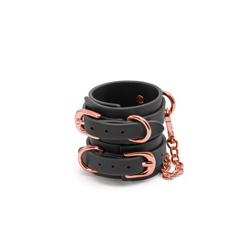 Wrist Cuffs - Rose Gold/Black