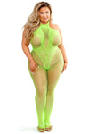 Queen Glow Black Light Moonbeam Bodystocking Neon Green