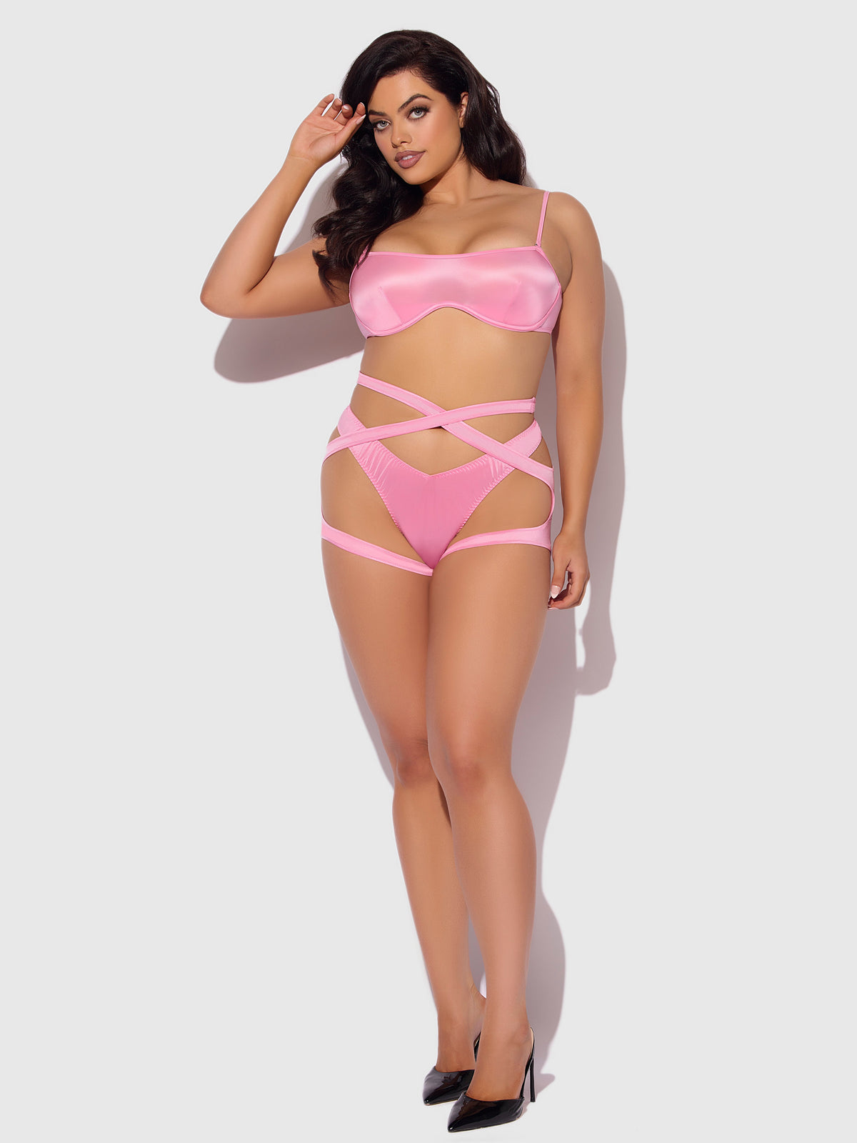 Zoe Oil Slick Bra Set Bubblegum Pink