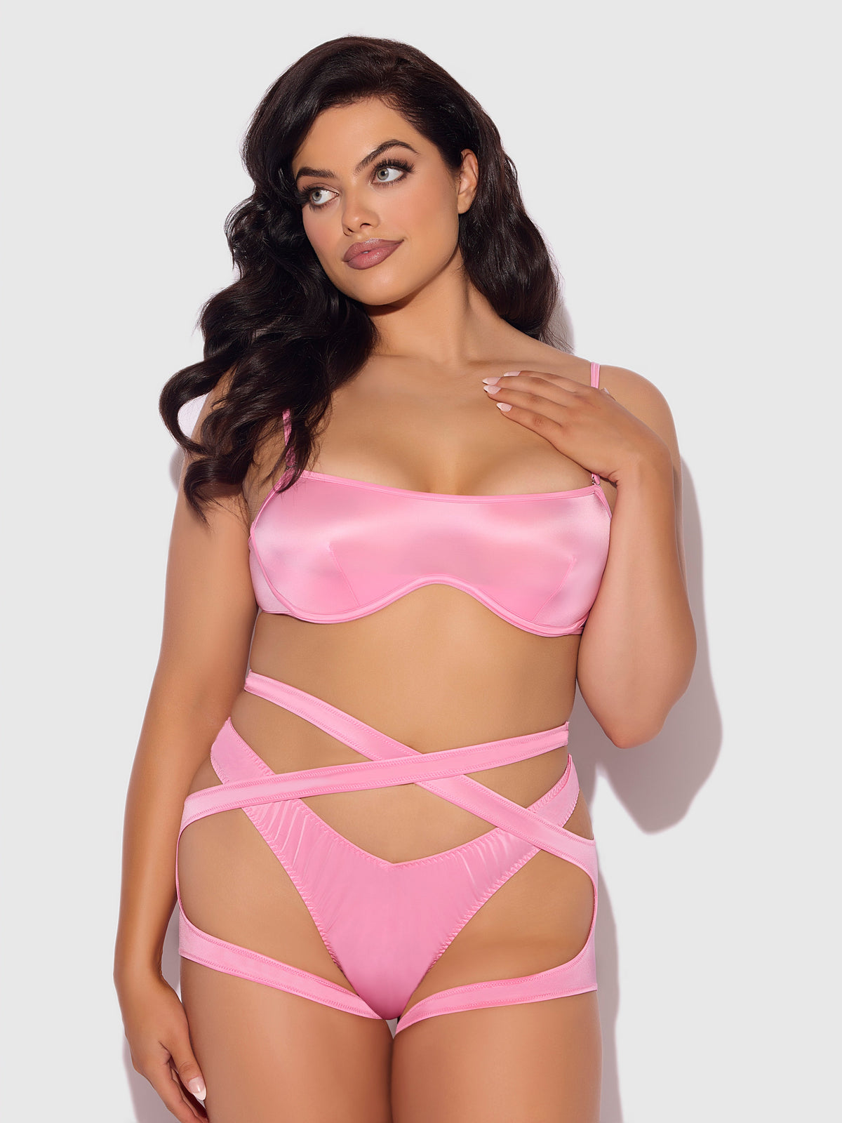 Zoe Oil Slick Bra Set Bubblegum Pink