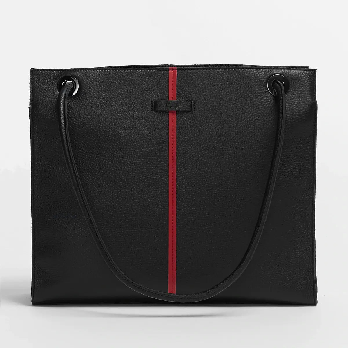 Benjamin Professional Leather Tote Bag Black/Gunmetal-Rebel Romance