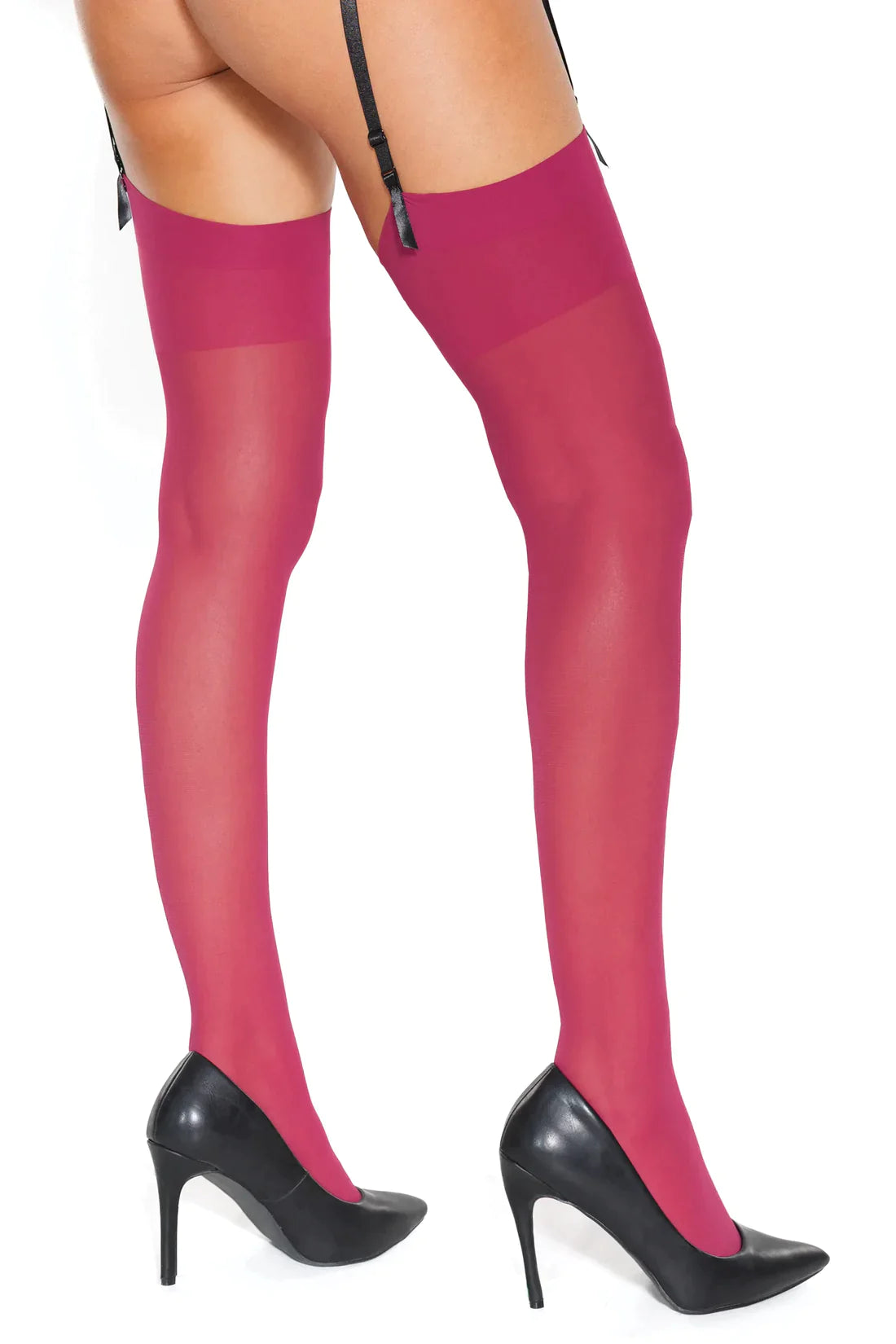 Coquette Sheer Thigh High Stockings Raspberry-Rebel Romance