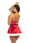 Holiday Vixen Velvet Babydoll Red/White-Rebel Romance