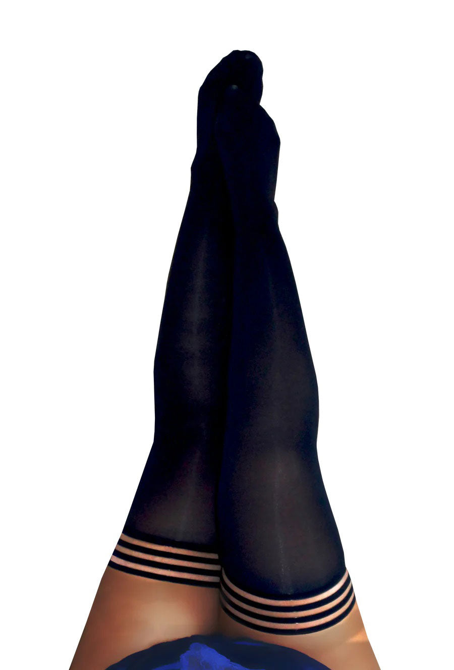 Kixies Danielle Stockings Hosiery Opaque Thigh High Black-Rebel Romance
