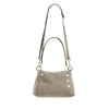 Bryant Med Leather Shoulder Bag Grey Natural/Brushed Gold-Rebel Romance