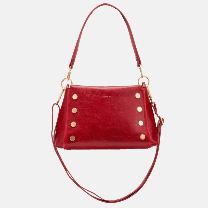 Bryant Med Leather Shoulder Bag Winter Cherry/Brushed Gold