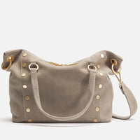 Daniel Lrg Leather Tote Bag Grey Natural/Brushed Gold-Rebel Romance
