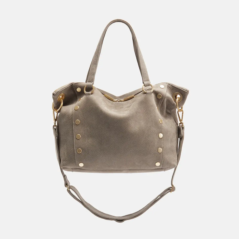 Daniel Lrg Leather Tote Bag Grey Natural/Brushed Gold-Rebel Romance