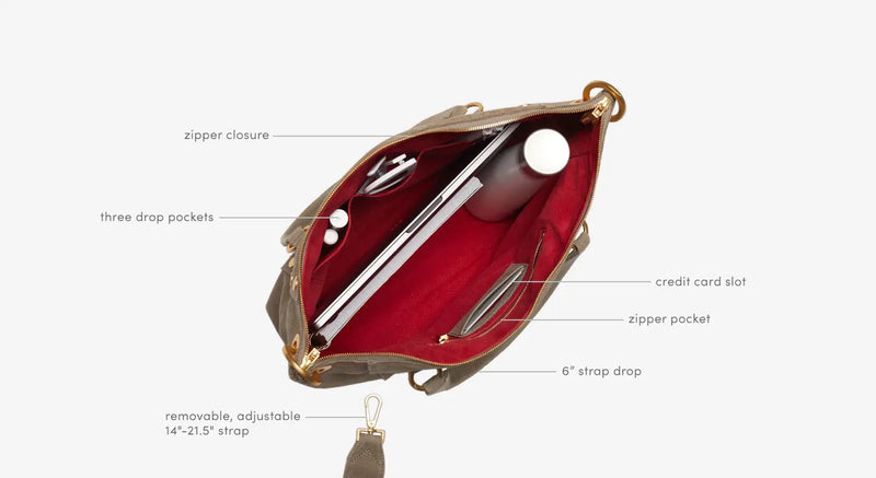 Daniel Lrg Leather Tote Bag Grey Natural/Brushed Gold-Rebel Romance