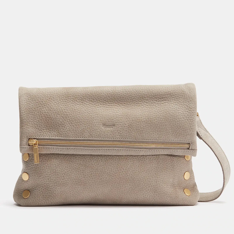 VIP Lrg Oversized Crossbody Clutch Grey Natural/Brushed Gold-Rebel Romance