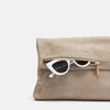 VIP Lrg Oversized Crossbody Clutch Grey Natural/Brushed Gold-Rebel Romance