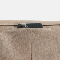 VIP Med Zippered Suede Crossbody Clutch Grey Natural/Brushed Gold-Rebel Romance