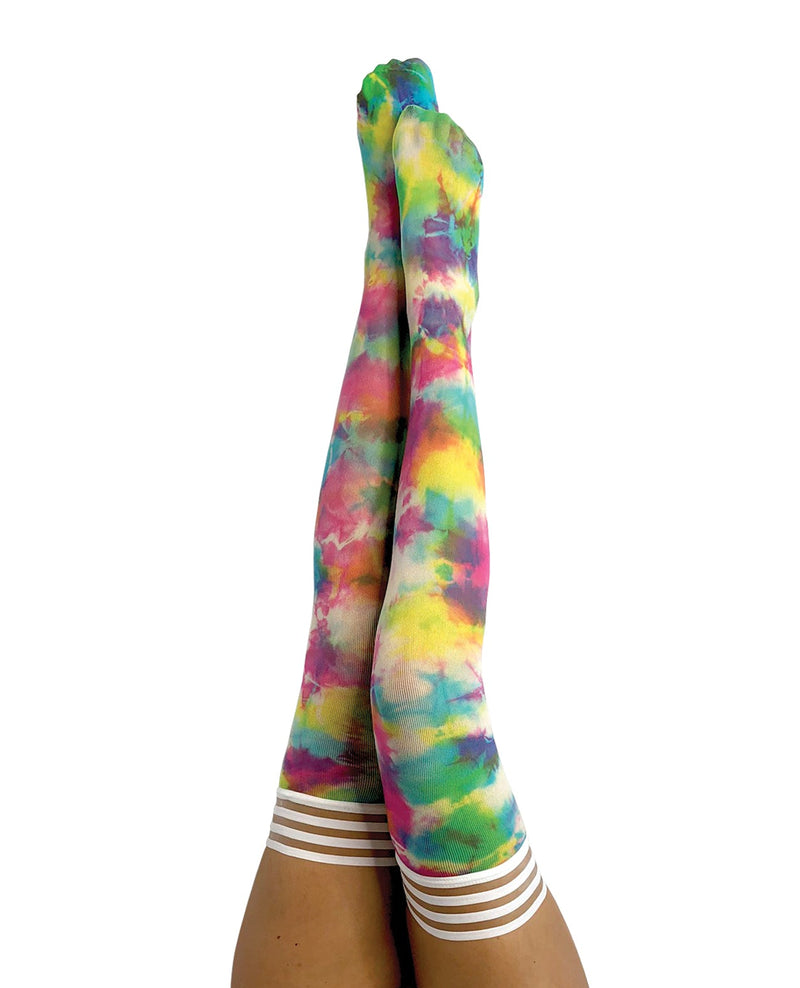 Kixies Gilly Tie Die Thigh High Bright Color-Rebel Romance