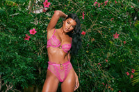 Roma Confidential Bubblegum Heart Bra Set Pink Plus Size-Rebel Romance