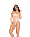 Mapale Sexy Bunny Underwire Bodysuit w/Lace Up Back & Head Piece Costume-Rebel Romance
