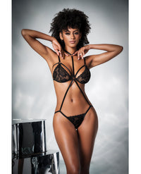 Mapale Mesh & Lace Two in One Babydoll Teddy w/Detachable Skirt Black-Rebel Romance